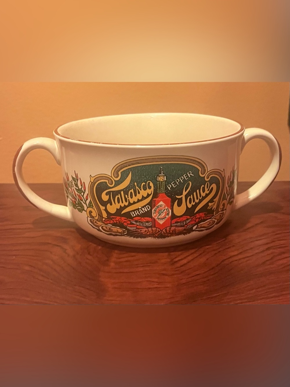 Vintage Tabasco Double-handle Gumbo Bowl